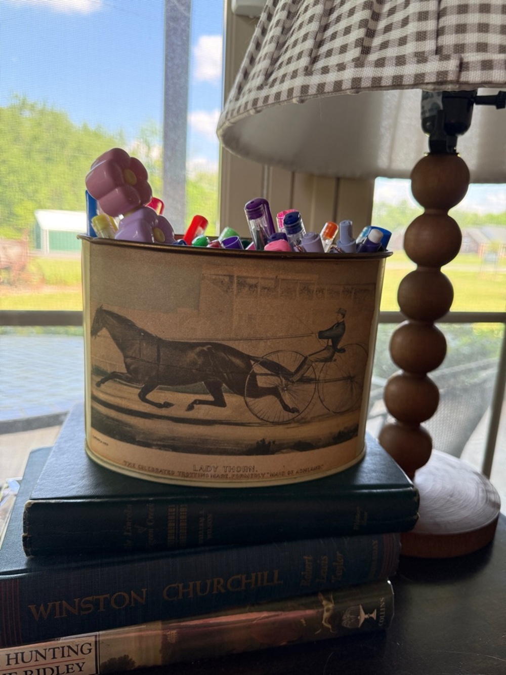 Vintage Container with horse